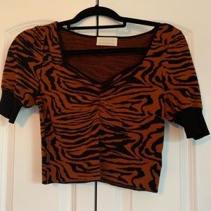 Urban Outfitters Knitted Animal Print Top